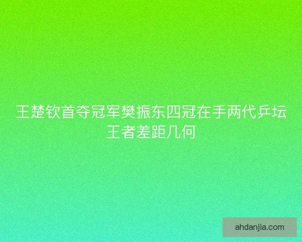 王楚钦首夺冠军樊振东四冠在手两代乒坛王者差距几何