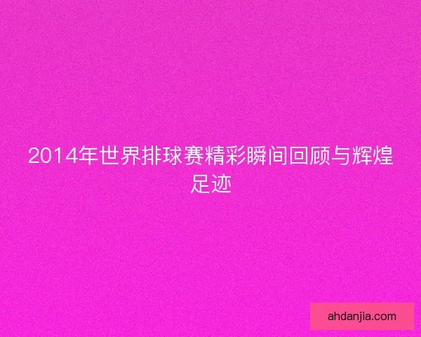 2014年世界排球赛精彩瞬间回顾与辉煌足迹
